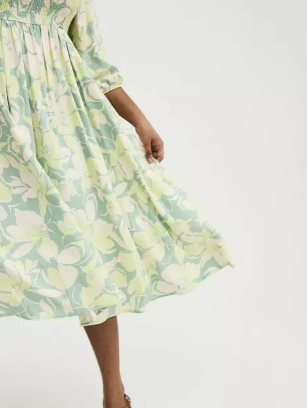 torrid Pastel Green Floral Off-Shoulder Midi Dress Sz.3X NWT - Picture 3 of 9